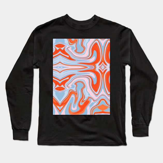 Funky Marble Background Pattern Long Sleeve T-Shirt by MarjanShop